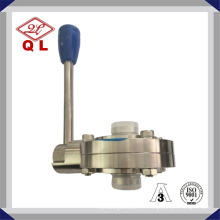 Food Grade Sanitary Edelstahl Butterfly Valve 304 316L mit Tc Clamp Weld Thread männlich weiblichen Anschluss